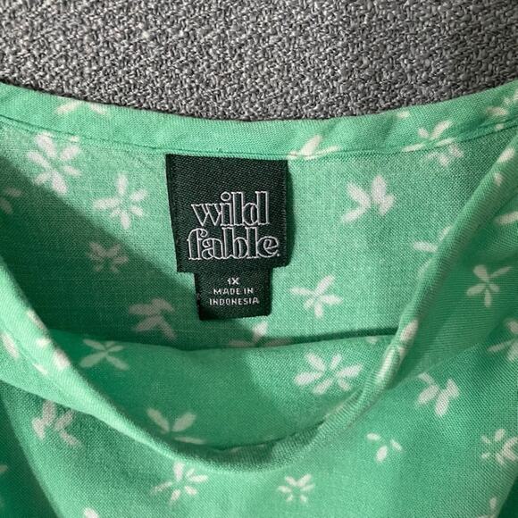 Wild Fable Green Flowy Floral Dress Pockets Boho Indie Flowercore - Picture 3 of 7